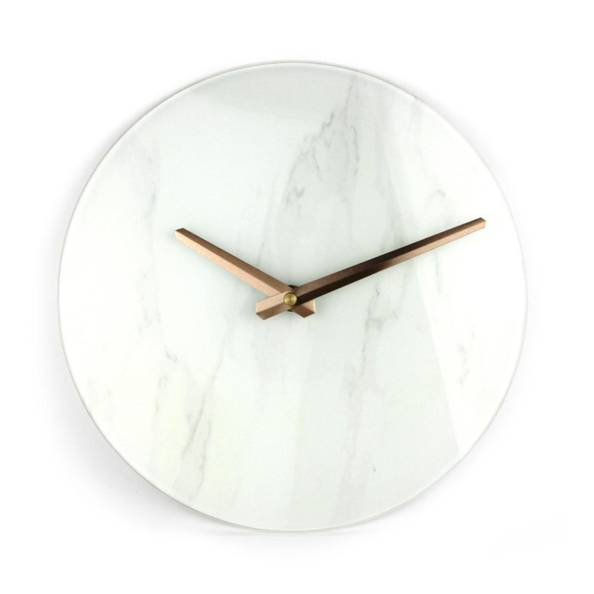 Wall clock 1xAAA marble/copper