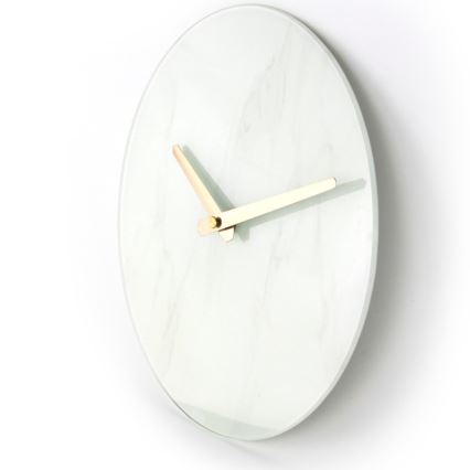 Wall clock 1xAAA marble/copper