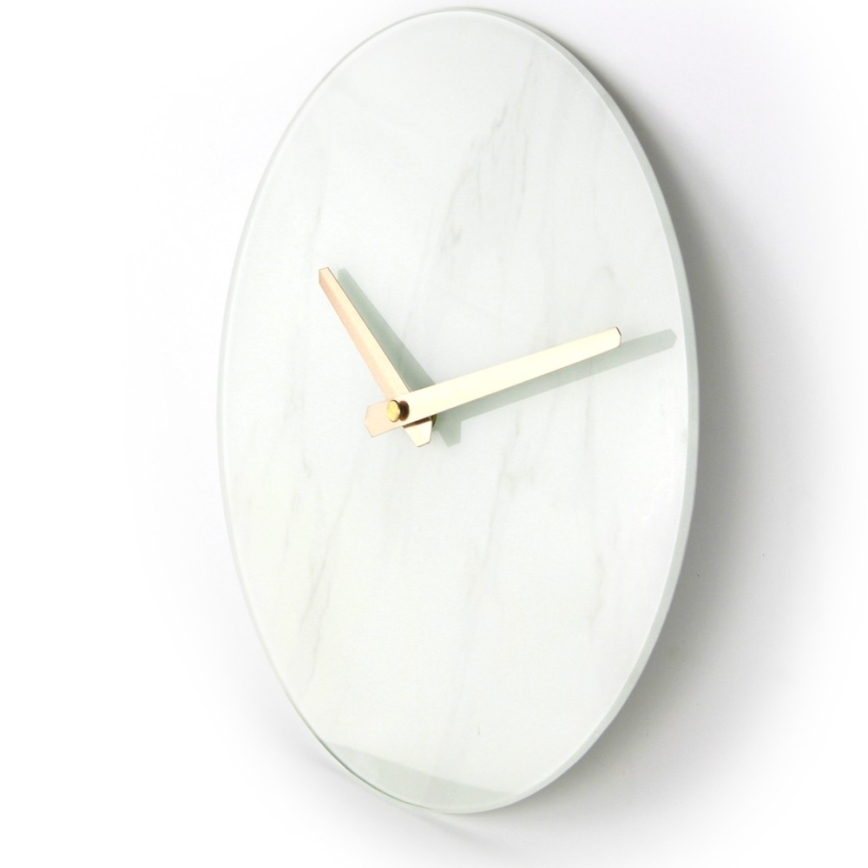 Wall clock 1xAAA marble/copper