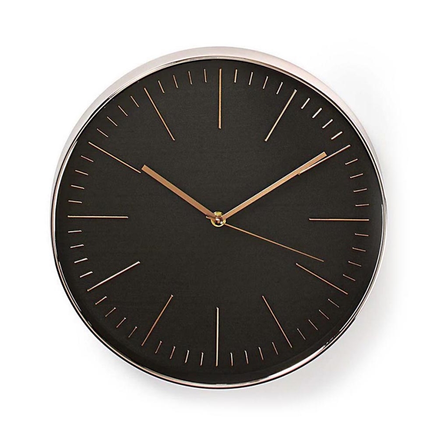 Wall Clock 1×AA Black/Pink