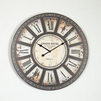 Wall clock, 1×AA, Ø 58.2 cm, black/beige