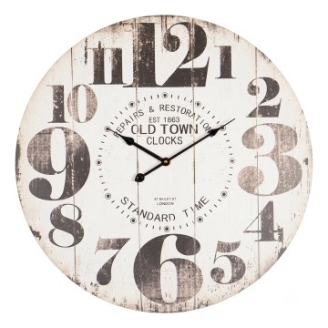 Wall clock, 1×AA, Ø 58.2 cm, brown