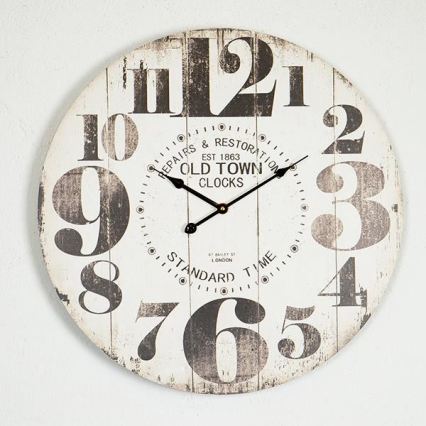 Wall clock, 1×AA, Ø 58.2 cm, brown