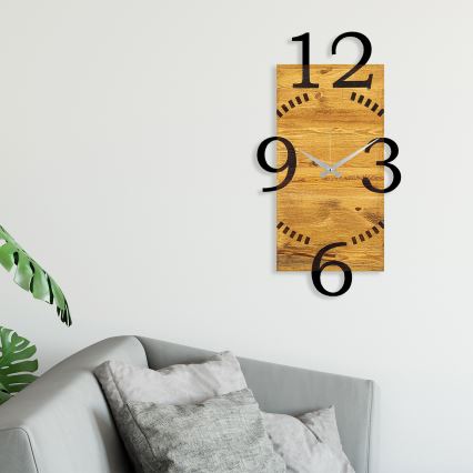 Wall clock 41x74 cm 1xAA wood/metal