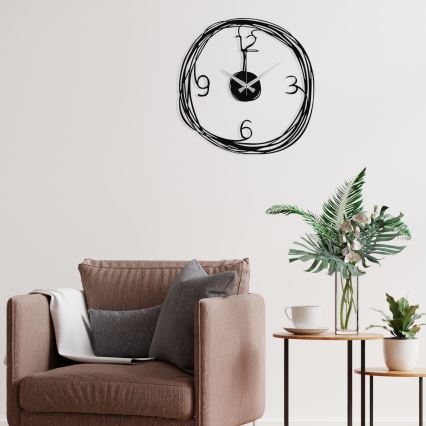 Wall clock 48 cm 1xAA black