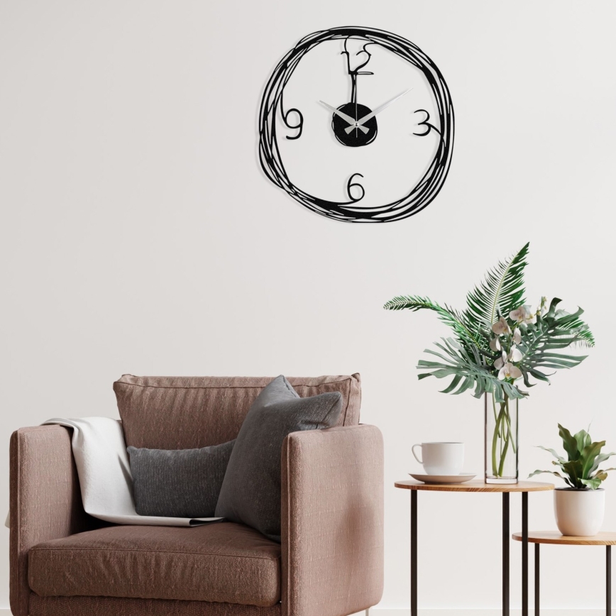 Wall clock 48 cm 1xAA black