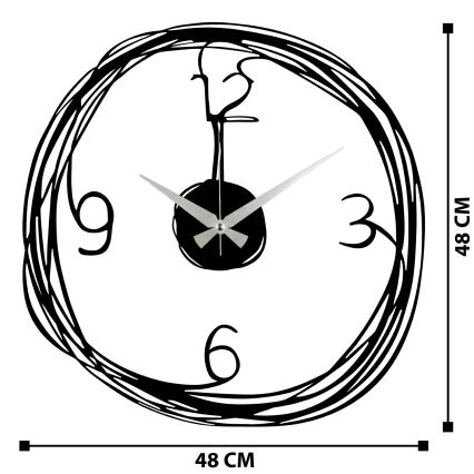 Wall clock 48 cm 1xAA black