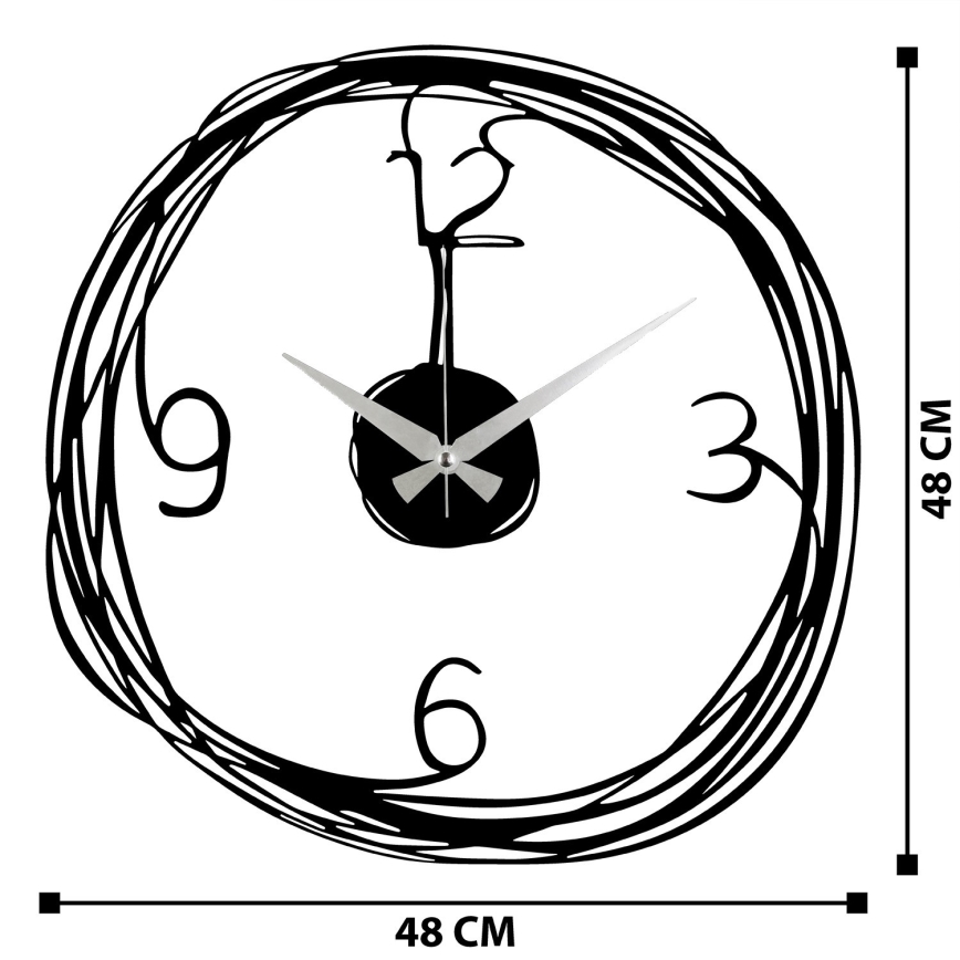 Wall clock 48 cm 1xAA black