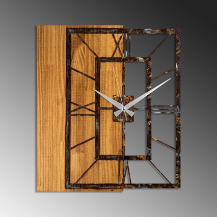 Wall clock 49x58 cm 1xAA wood/metal