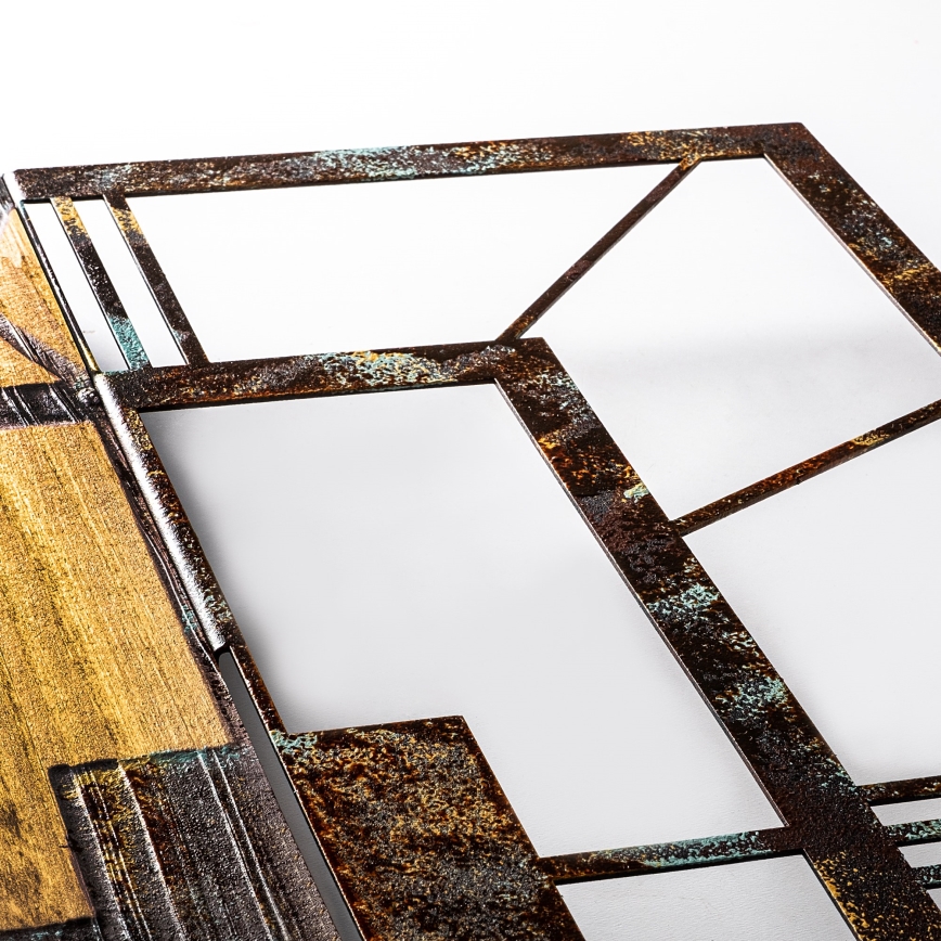 Wall clock 49x58 cm 1xAA wood/metal