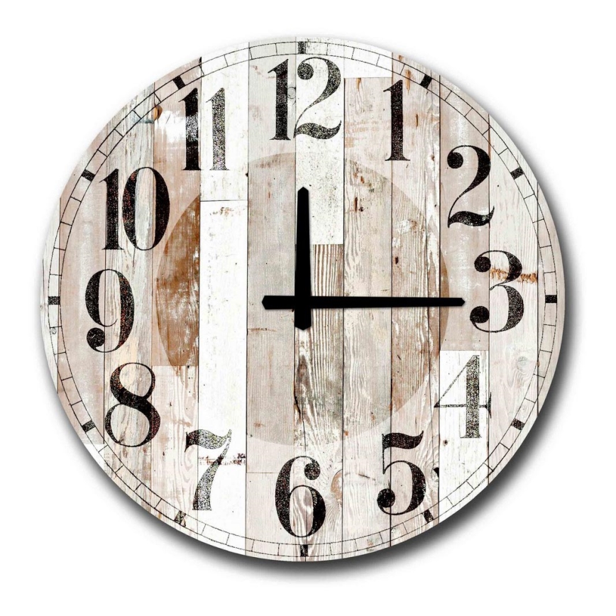 Wall clock 50 cm 1xAA brown