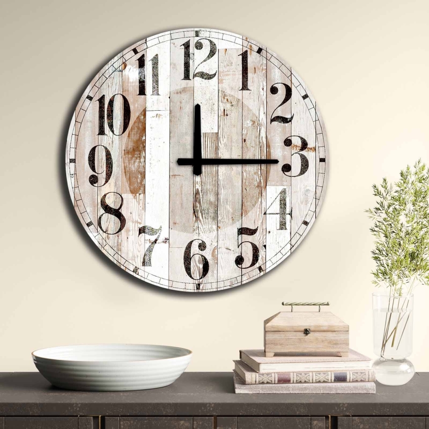 Wall clock 50 cm 1xAA brown