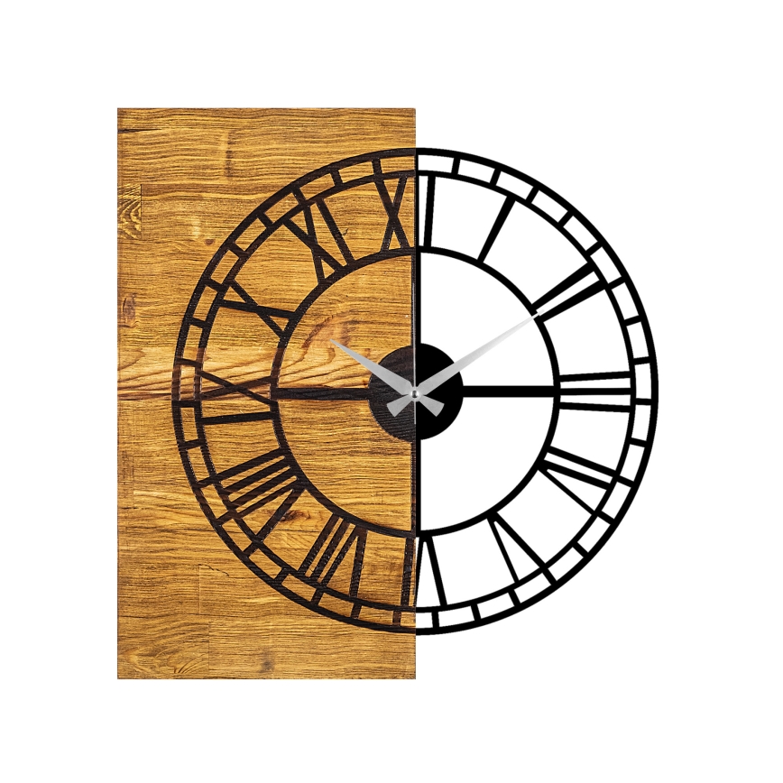Wall clock 55x58 cm 1xAA wood/metal