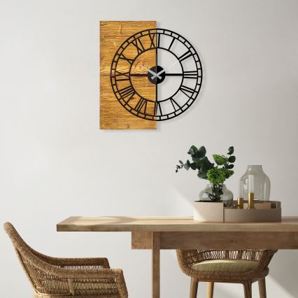 Wall clock 55x58 cm 1xAA wood/metal