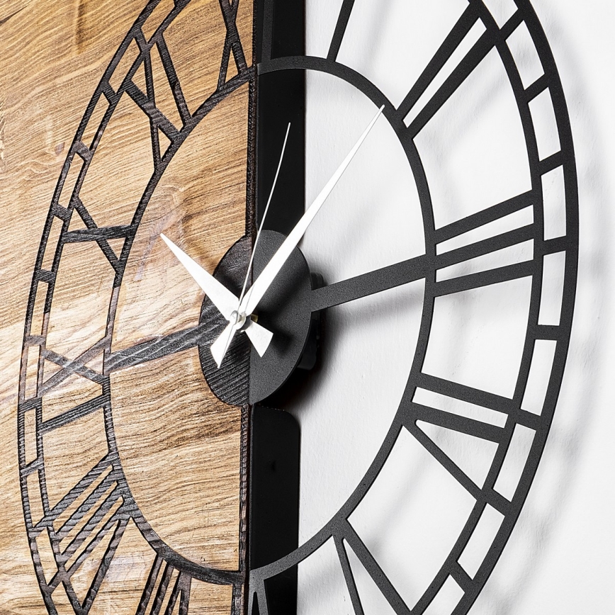 Wall clock 55x58 cm 1xAA wood/metal