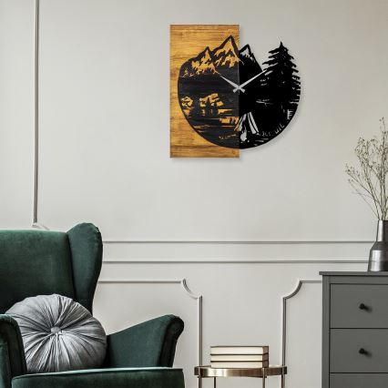 Wall clock 56x58 cm 1xAA wood/metal