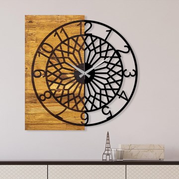 Wall clock 57x58 cm 1xAA wood/metal