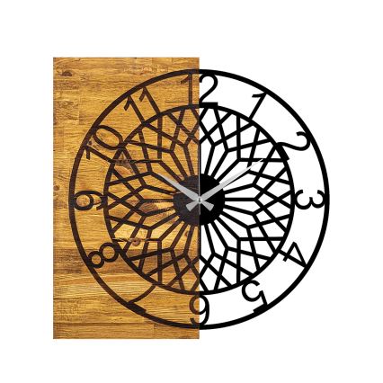 Wall clock 57x58 cm 1xAA wood/metal
