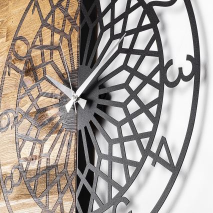 Wall clock 57x58 cm 1xAA wood/metal