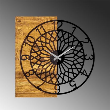 Wall clock 57x58 cm 1xAA wood/metal