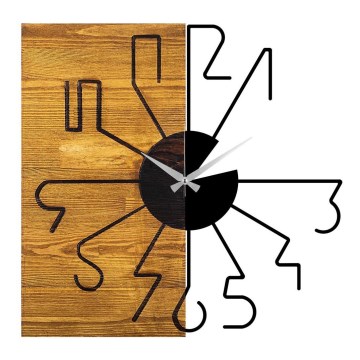 Wall clock 58 cm 1xAA wood/metal