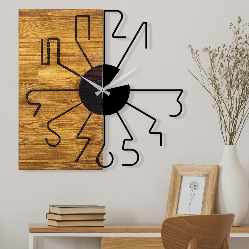 Wall clock 58 cm 1xAA wood/metal
