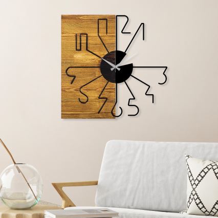 Wall clock 58 cm 1xAA wood/metal
