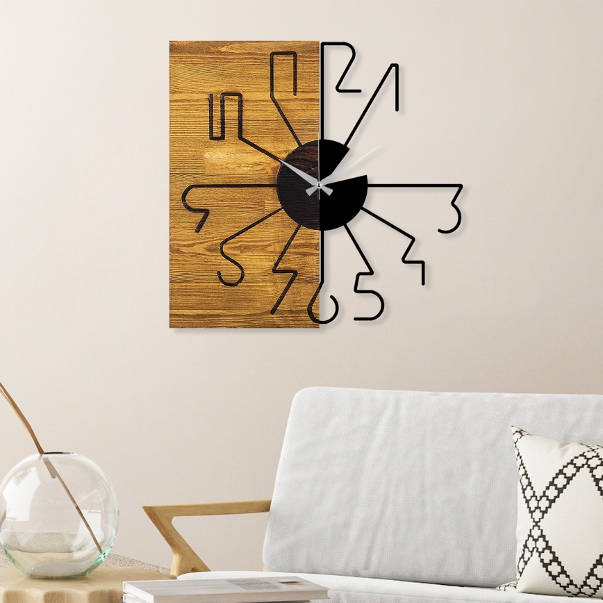 Wall clock 58 cm 1xAA wood/metal