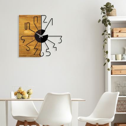 Wall clock 58 cm 1xAA wood/metal