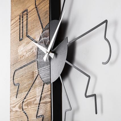 Wall clock 58 cm 1xAA wood/metal
