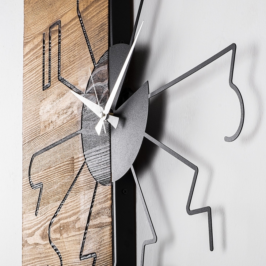 Wall clock 58 cm 1xAA wood/metal