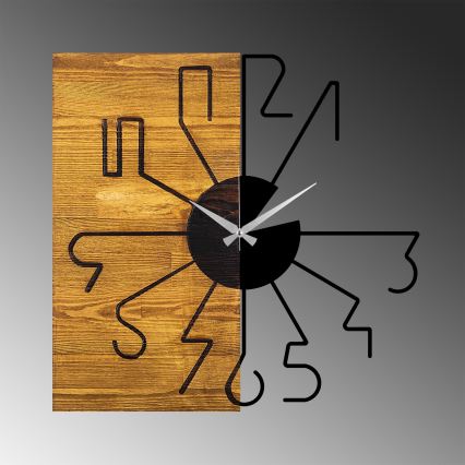 Wall clock 58 cm 1xAA wood/metal