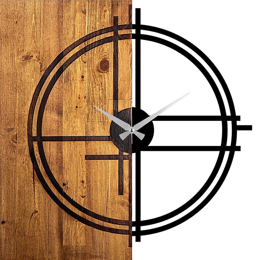 Wall clock 58x56 cm 1xAA wood/metal