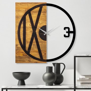 Wall clock 58x58 cm 1xAA wood/metal
