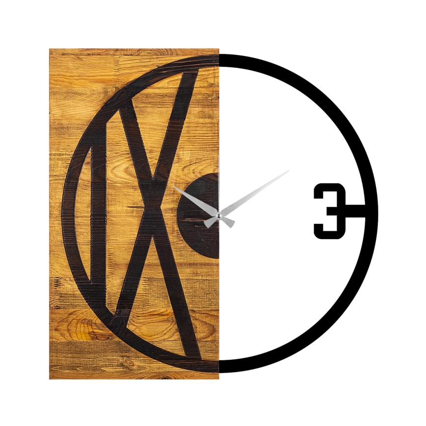 Wall clock 58x58 cm 1xAA wood/metal