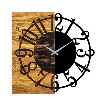 Wall clock 58x58 cm 1xAA wood/metal