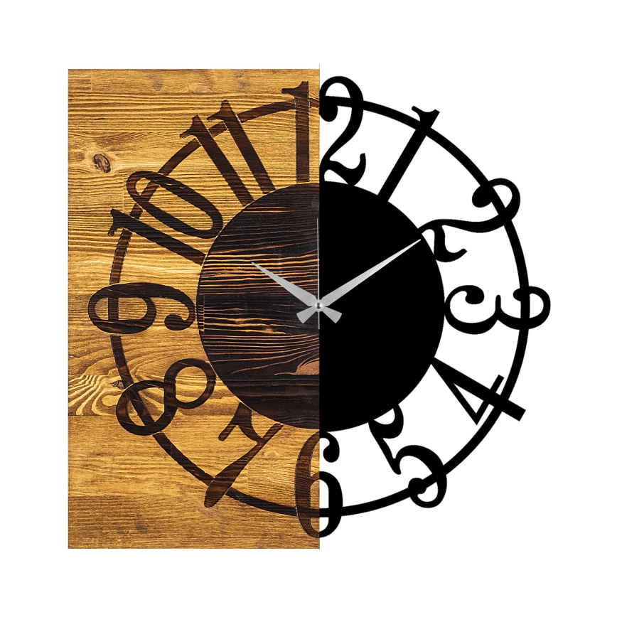 Wall clock 58x58 cm 1xAA wood/metal