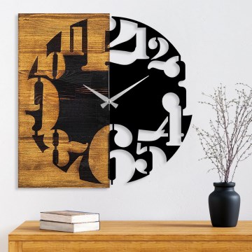 Wall clock 58x58 cm 1xAA wood/metal
