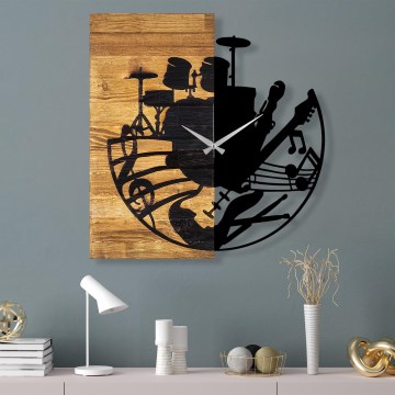 Wall clock 60x58 cm 1xAA wood/metal
