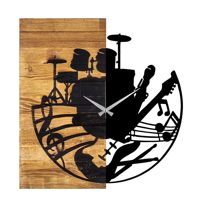 Wall clock 60x58 cm 1xAA wood/metal