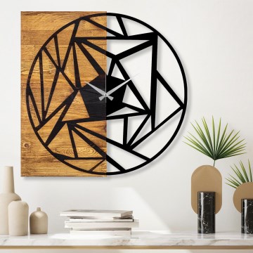 Wall clock 60x58 cm 1xAA wood/metal