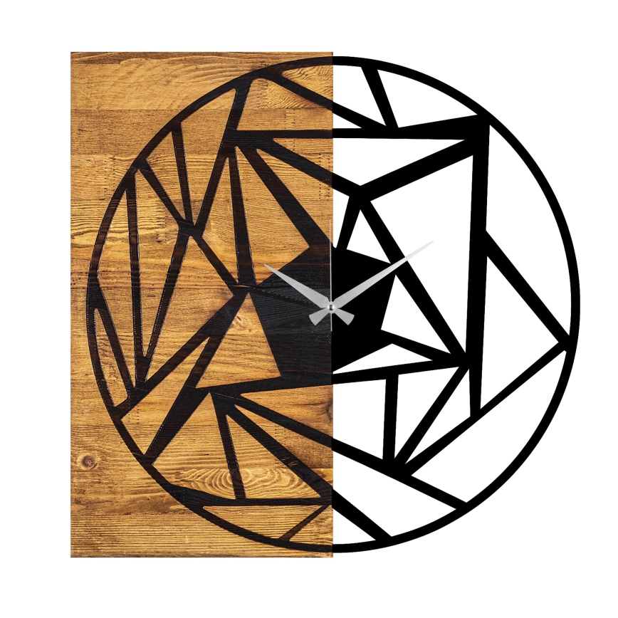 Wall clock 60x58 cm 1xAA wood/metal