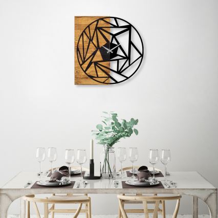 Wall clock 60x58 cm 1xAA wood/metal