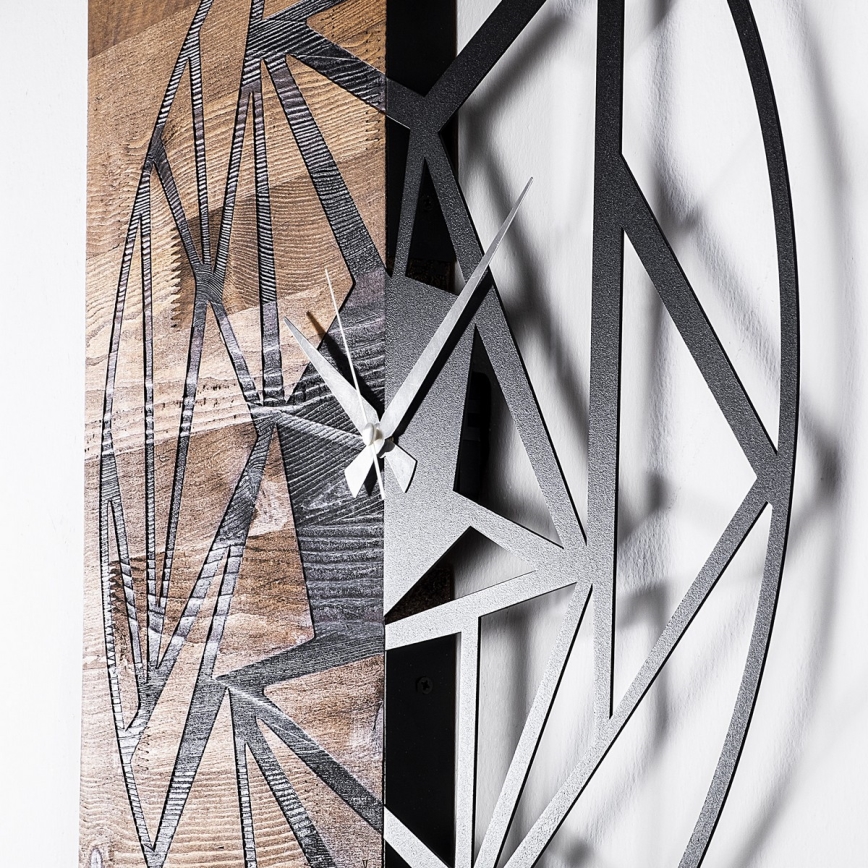 Wall clock 60x58 cm 1xAA wood/metal