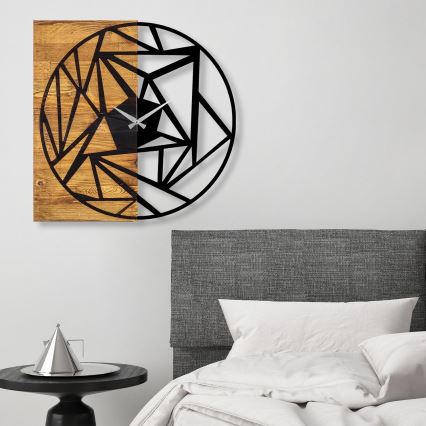 Wall clock 60x58 cm 1xAA wood/metal