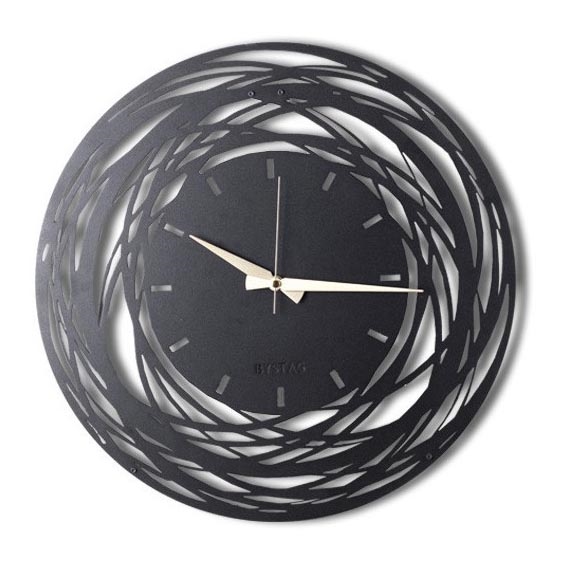 Wall clock 70 cm 1xAA black/gold