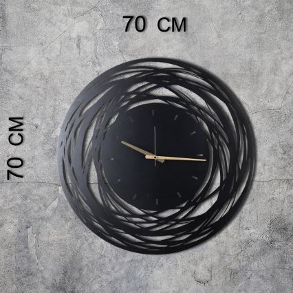 Wall clock 70 cm 1xAA black/gold