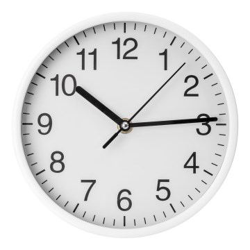 Wall clock d. 20 cm 1xAA white/black