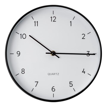 Wall clock d. 25 cm 1xAA black/white