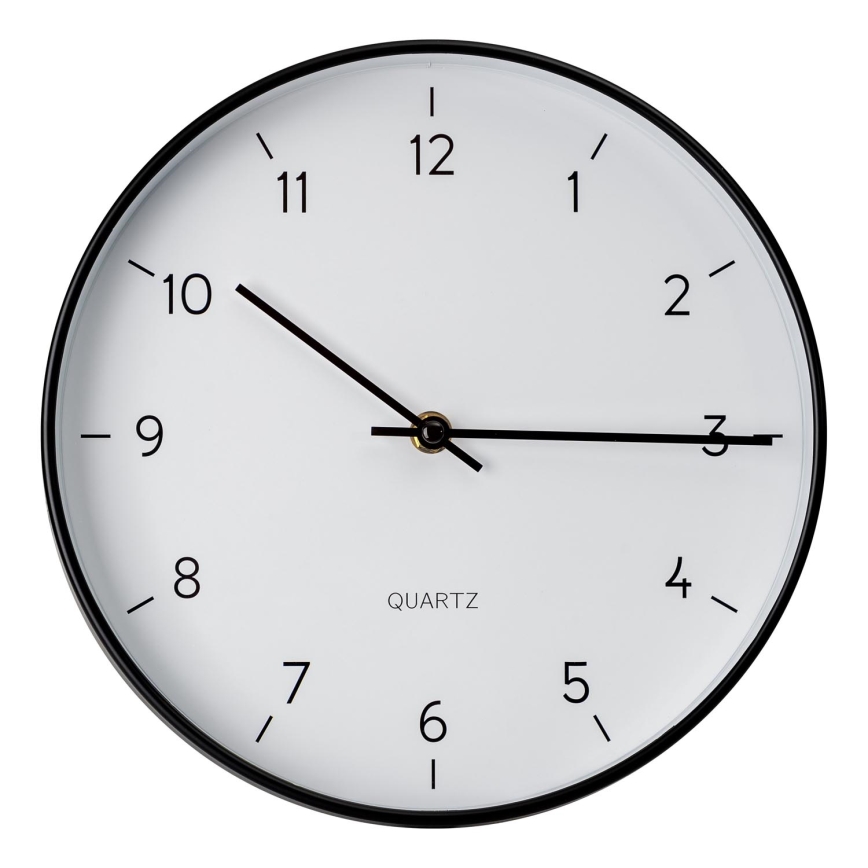 Wall clock d. 25 cm 1xAA black/white